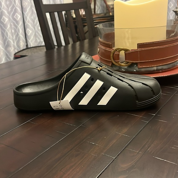 Adidas Adilette Clog Sandals Shoes new black white superstar GZ5886 Mens Sizes - Picture 4 of 11